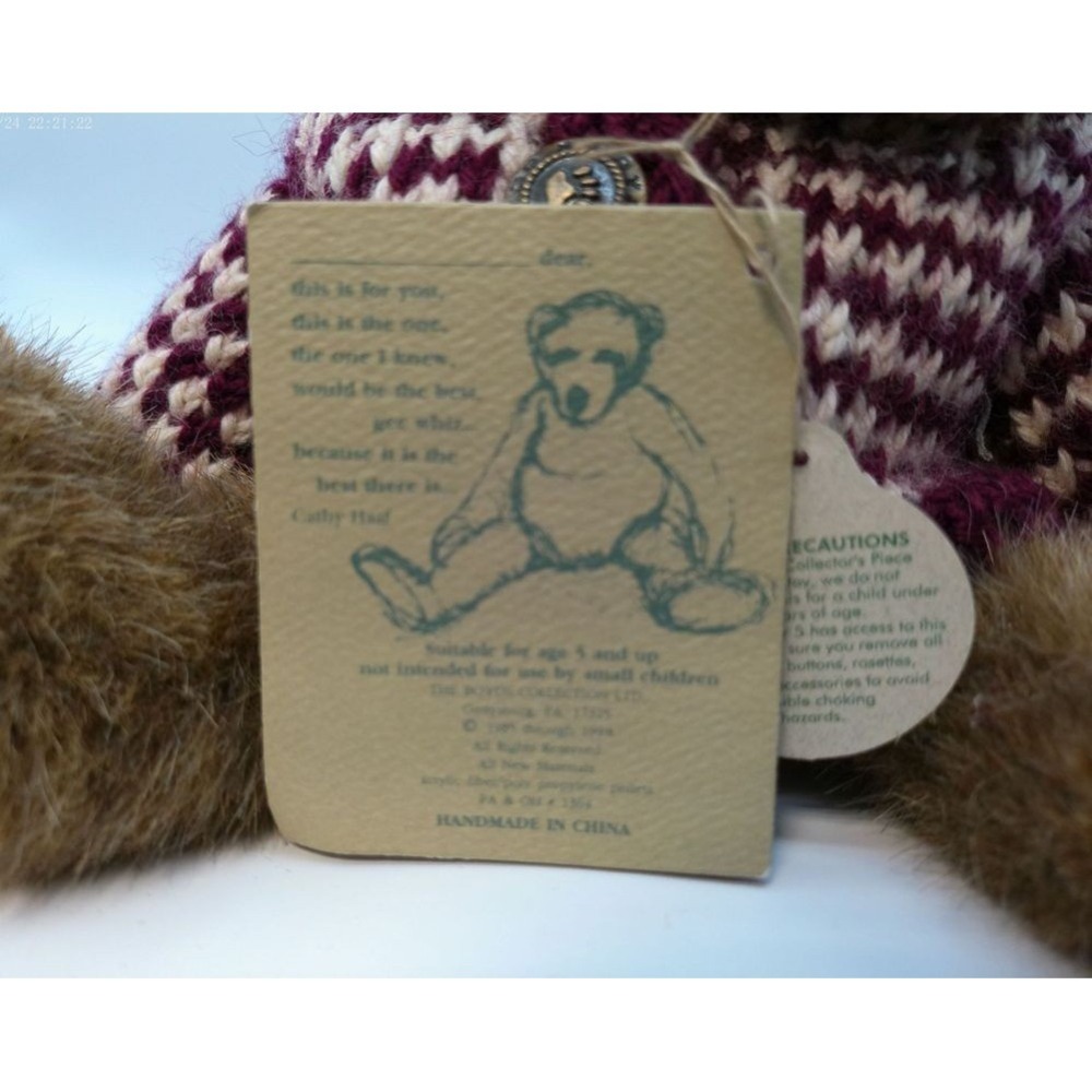 Boyds Bears Plush Sally Quignappel Jointed Retired Best Dressed Bear - Picture 6 of 8
